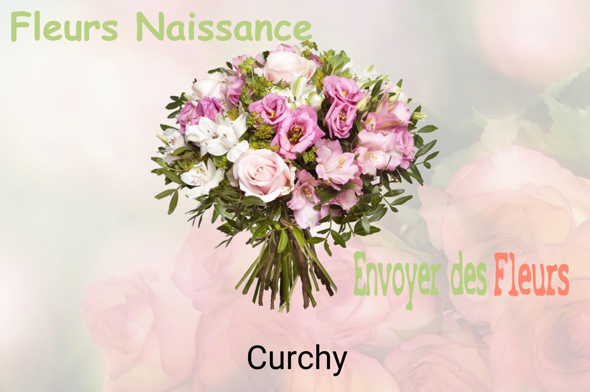 Bouquet de fleurs de naissance livré à Curchy