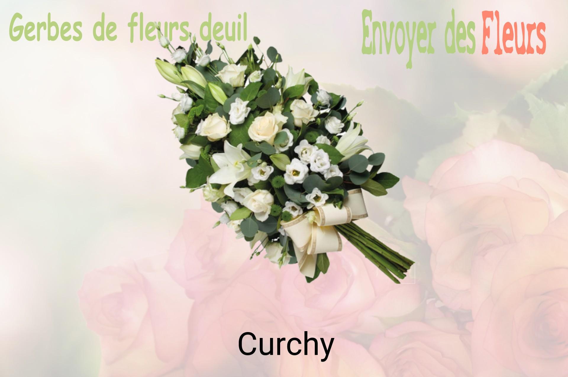 Gerbe de fleurs de deuil livrée à Curchy